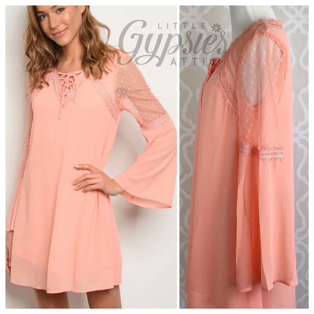 Peach Love and Lace Tunic Dress - Picture 9 of 10